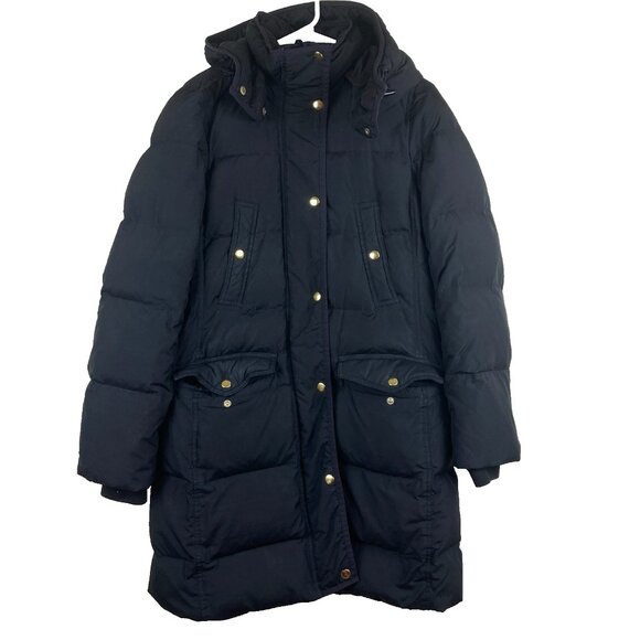 J Crew Womens Sz S Down Fill Quilted Hooded Full Zip Puffer Warm Winter Jacket - Picture 1 of 7